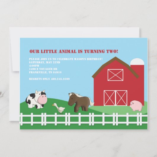 Invitation des amis de Barn Yard (Devant)