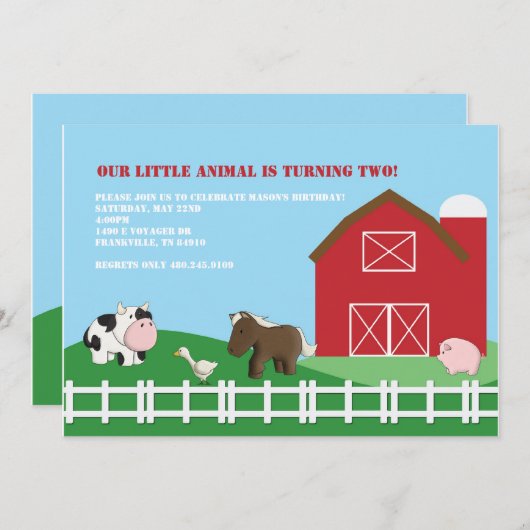 Invitation des amis de Barn Yard (Devant / Derrière)