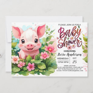 Invitation Des amis de la ferme célèbrent le Baby shower de l