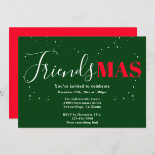 Invitation des amis Green Red Christmas