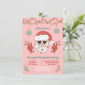 Invitation des amis Noël Hippie Père Noël Party (Debout devant)