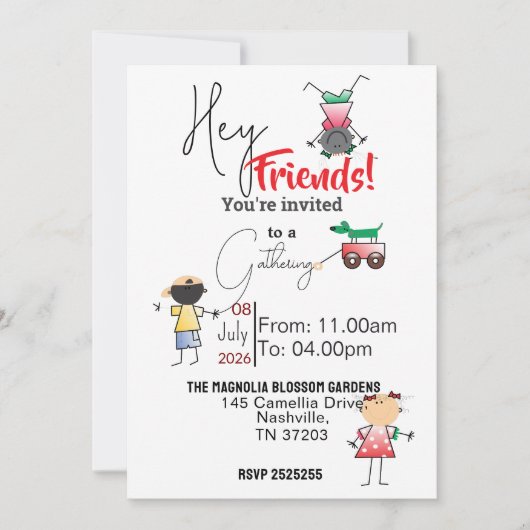 Invitation Des amis se rassemblent (Devant)
