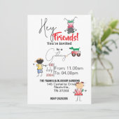 Invitation Des amis se rassemblent (Debout devant)