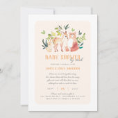 Invitation Des animaux de bois de verdure mignons Baby shower (Devant)