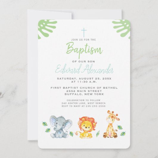 Invitation des animaux de la jungle (Devant)