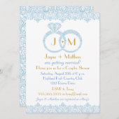 Invitation des anneaux de Mariage de dentelle (Devant / Derrière)