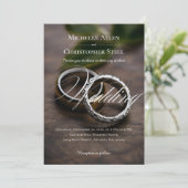 Invitation des anneaux de Mariage de script modern (Debout devant)