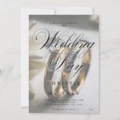 Invitation des anneaux de mariage élégants et mode (Devant)