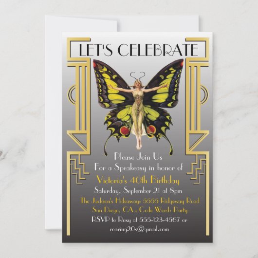 Invitation des années 20 (Devant)