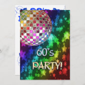 Invitation des années 60 avec boule disco et arc-e (Devant / Derrière)