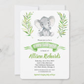 Invitation des baby showers éléphants sans distinc (Devant)