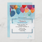 Invitation des ballons d'aquarelle (Devant / Derrière)