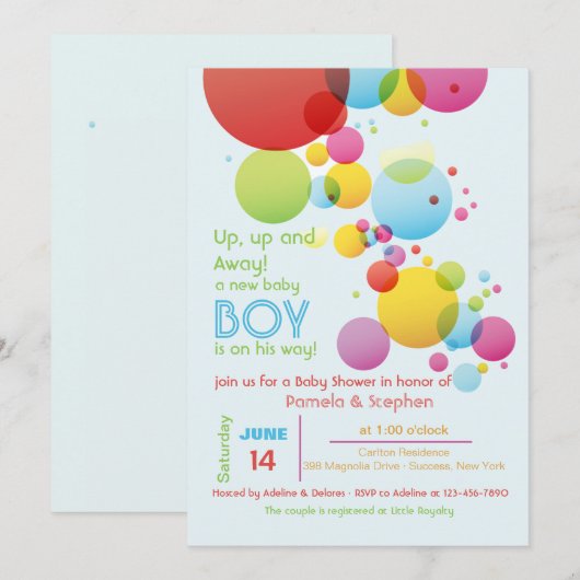 Invitation des ballons de fête (Devant / Derrière)