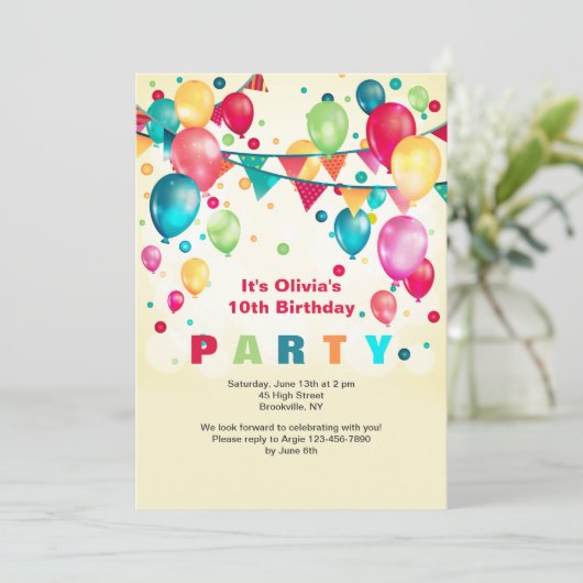 Invitation des ballons de fête (Debout devant)