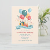 Invitation des ballons de fête d'anniversaire (Debout devant)