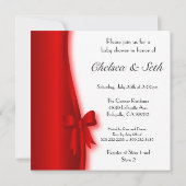 Invitation Des bandes rouges et zébrées pour un Baby shower (Dos)