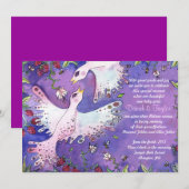 Invitation des bébés juifs baptisés Doves jumelles (Devant / Derrière)