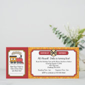 Invitation des billets de train - Jaune et rouge (Debout devant)