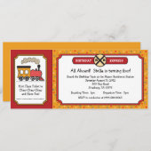 Invitation des billets de train - Jaune et rouge (Devant / Derrière)