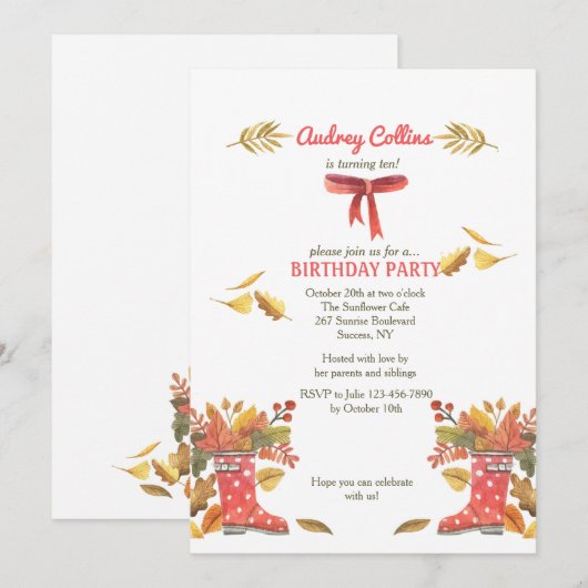 Invitation des boots de Red Fall (Devant / Derrière)