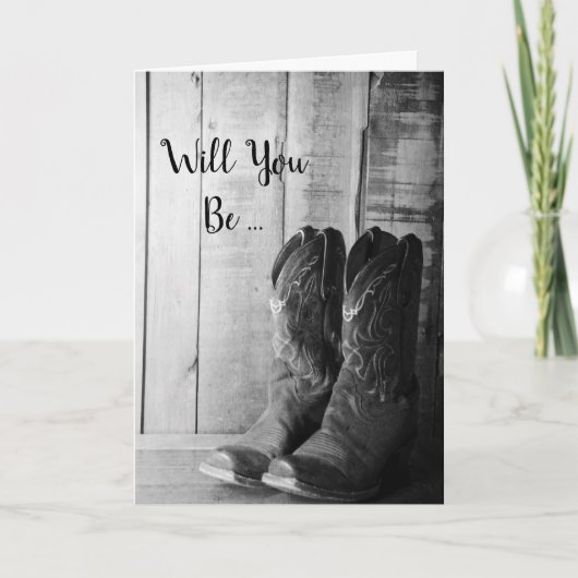 Invitation Des Bottes Russes De Cowboy Serez-Vous Ma Serveuse (Devant)