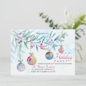 Invitation des boules de Noël en aquarelle (Debout devant)