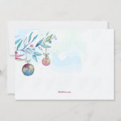 Invitation des boules de Noël en aquarelle (Dos)