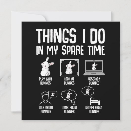 Invitation Des Choses Que Je Fais Dans Mon Lapin Lapin De Tem (Dos)