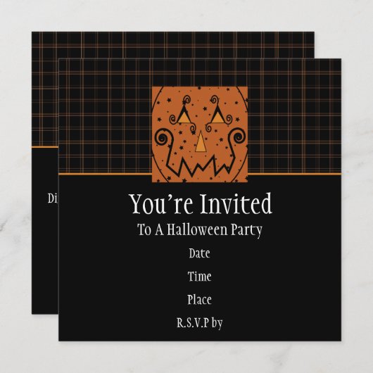 Invitation des Citrouilles de nuit Starry (Devant / Derrière)