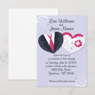 Invitation des coeurs de mariée et de chambre