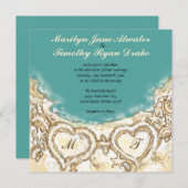 Invitation Des coeurs de monogrammes sur l'invitation à se ma (Devant / Derrière)