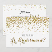 Invitation Des confettis de parties scintillantes d'or vous (Devant / Derrière)