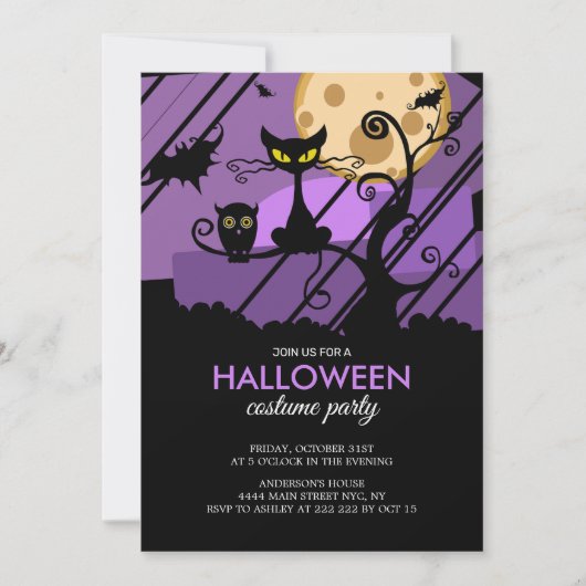 Invitation des créatures d'Halloween éffrayant (Devant)