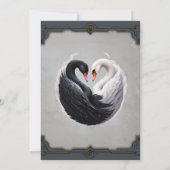 Invitation Des cygnes élégants qui forment un coeur ensemble. (Dos)