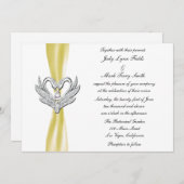 Invitation des cygnes en argent du ruban jaune (Devant / Derrière)