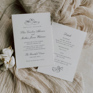 Invitation Des cygnes illustrés pleurent en un seul Mariage