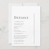 Invitation Des Détails De Mariage Minimal Et Simple Et Modern (Dos)
