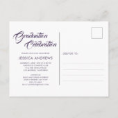 Invitation des diplômés Moderne Editable Photo Mau (Dos)