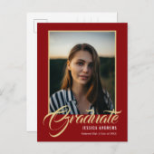 Invitation des diplômés Moderne Editable Photo Rub (Devant / Derrière)