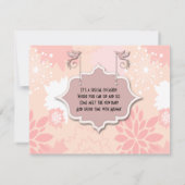 Invitation Des Doses Et Des Sips Floraux Roses Et Voir Des Bé (Dos)