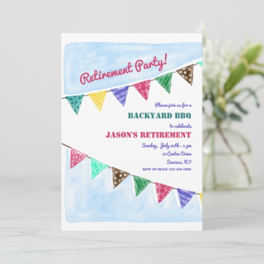 Invitation des drapeaux de fête (Debout devant)