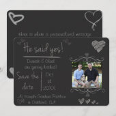 Invitation Des économies de panneau de craie la date, il a (Devant / Derrière)