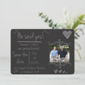 Invitation Des économies de panneau de craie la date, il a (Debout devant)