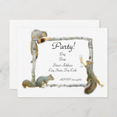 Invitation des écureuils de fête (Devant / Derrière)