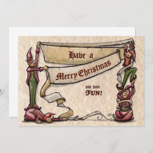 Invitation des elfes de Noël (Devant / Derrière)