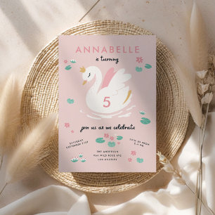 invitation des enfants de cygne élégante rose girl