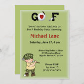 Invitation des enfants Little Golfer (Devant / Derrière)