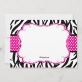 Invitation des enfants Zebra Stripe & Hot Pink Rib (Dos)