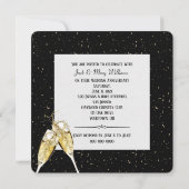 Invitation Des étincelants à la fête de l'anniversaire noir (Dos)