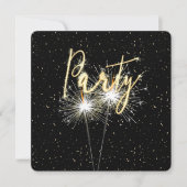 Invitation Des étincelants à la fête de l'anniversaire noir (Devant)